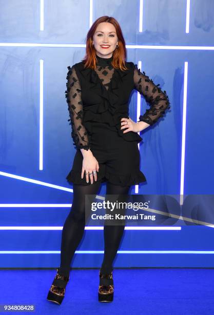 Arielle Free attends the European Premiere of 'Ready Player One' at Vue West End on March 19, 2018 in London, England.