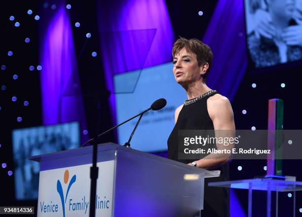 Joan E. Herman attend the Venice Family Clinic's 36th Annual Silver Circle Gal at The Beverly Hilton Hotel on March 19, 2018 in Beverly Hills,...