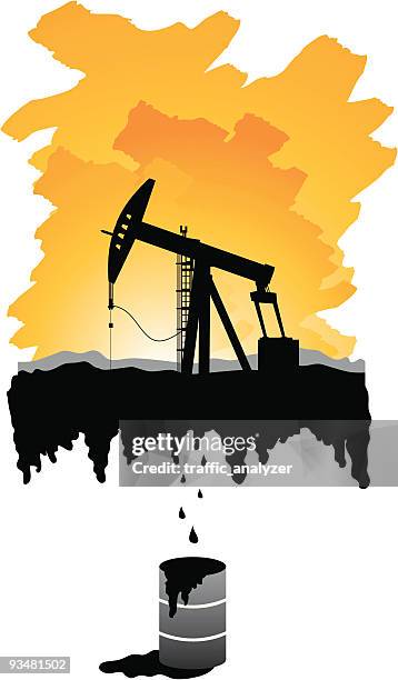 black gold - construction barrel stock illustrations
