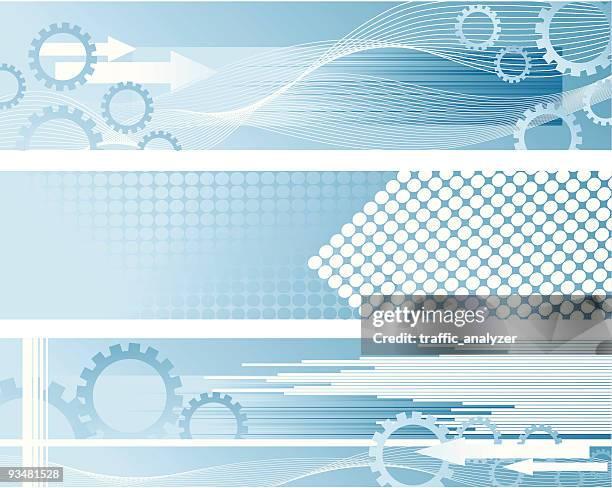 hi-tech banners - austerity stock illustrations
