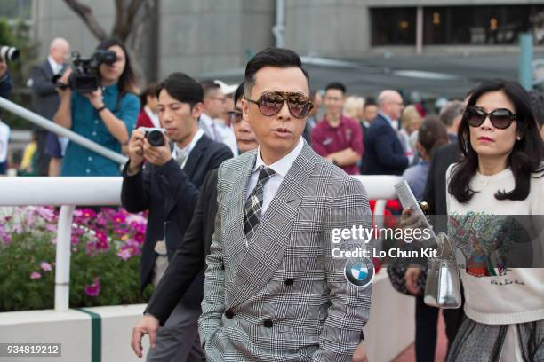 Donnie Yen, BMW Hong Kong Derby Ambassador,at Sha Tin racecourse on March 18, 2018 in Hong Kong.