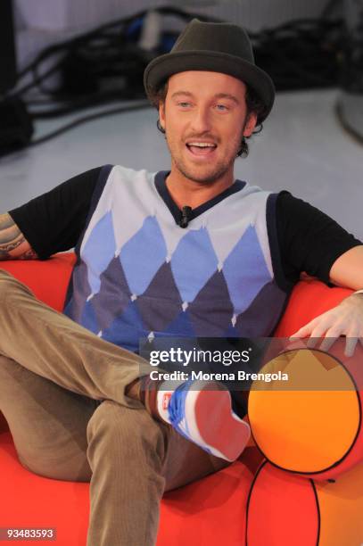 Tv personality Francesco Facchinetti during Italian show "Quelli che il calcio" on November 29, 2009 in Milan, Italy.