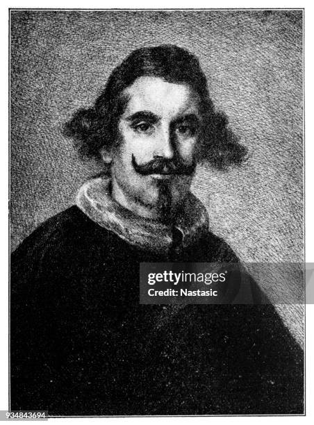 diego rodrÃguez de silva y velázquez, baptized on june 6, 1599 – august 6, 1660) was a spanish painter - diego rodrÃguez de silva y velázquez artist stock illustrations