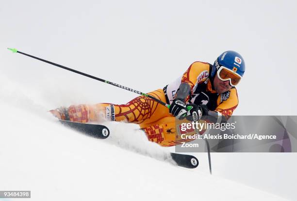 Manuel Osborne-Paradis of Canada takes 1st place during the Audi FIS Alpine Ski World Cup Men's SuperG on November 29, 2009 in Lake Louise, Canada.