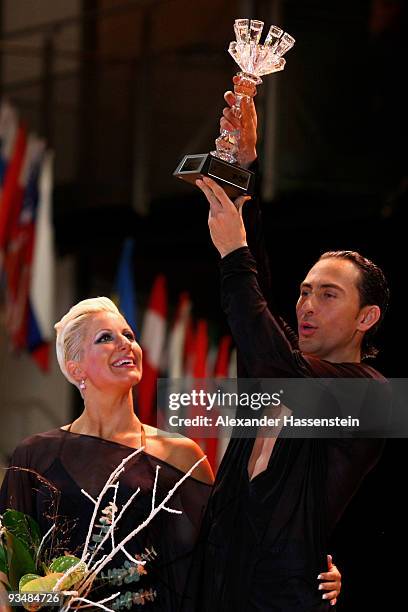 Michael Malitowski and Joanna Leunis of Poland win the World Latin Dance Masters 2009 at the Innsbruck Congress hall on November 28, 2009 in...