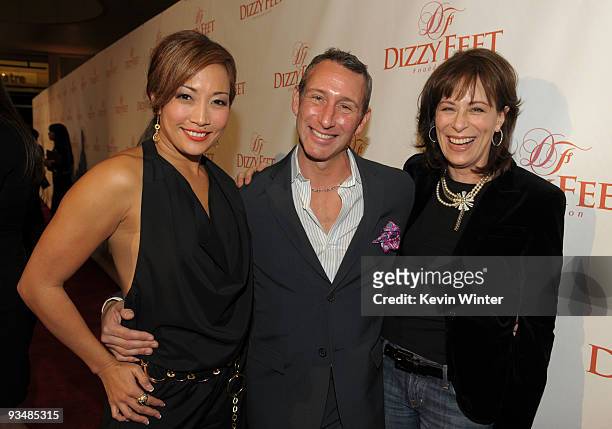 Dizzy Feet Foundation Founding Members Carrie Ann Inaba, Adam Shankman and actress Jane Kaczmarek arrive at the Dizzy Feet Foundation's Inaugural...