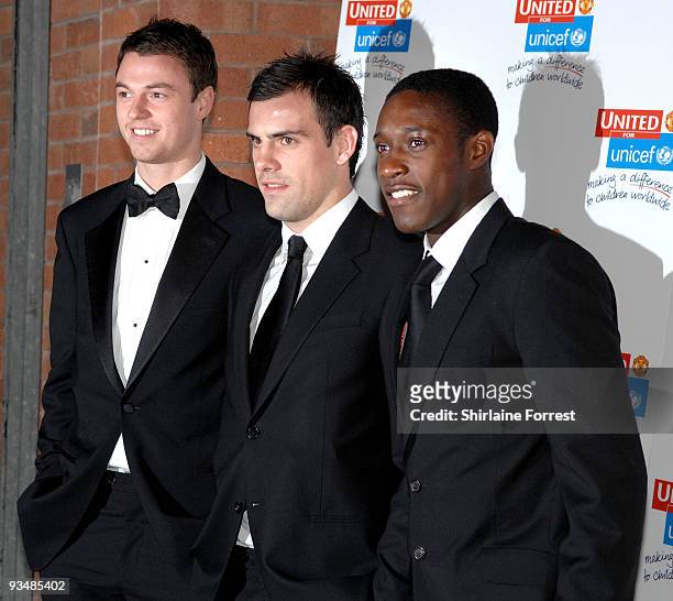 Jonny Evans, Darron Gibson and Danny Welbeck attend the Manchester United annual gala dinner - United For UNICEF at Old Trafford on November 29, 2009...