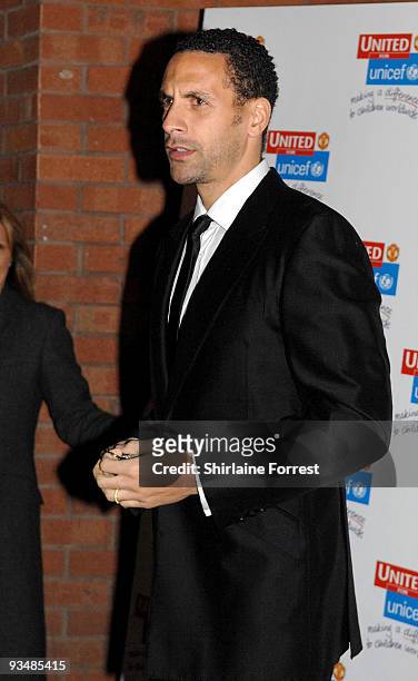 Rio Ferdinand attends the Manchester United annual gala dinner - United For UNICEF at Old Trafford on November 29, 2009 in Manchester, England.