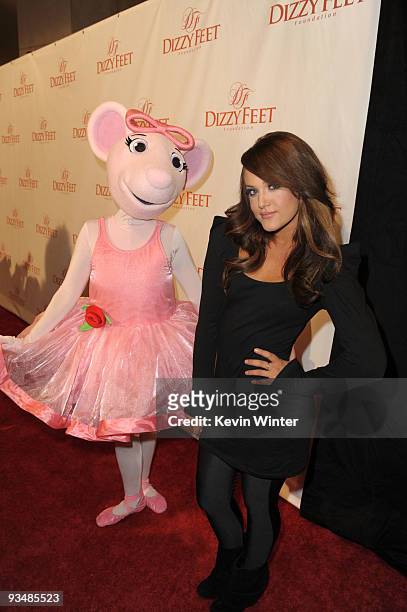 Angelina Ballerina and dancer Lacey Schwimmer arrive at the Dizzy Feet Foundation's Inaugural Celebration of Dance at The Kodak Theater on November...