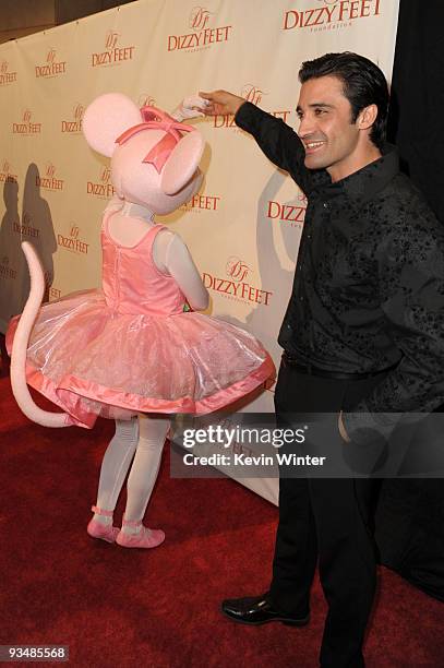 Angelina Ballerina and dancer Gilles Marini arrive at the Dizzy Feet Foundation's Inaugural Celebration of Dance at The Kodak Theater on November 29,...