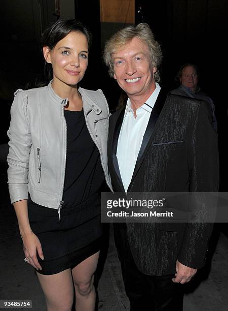Dizzy Feet Foundation founding members actress Katie Holmes and producer Nigel Lythgoe attend the Dizzy Feet Foundation's Inaugural Celebration of...