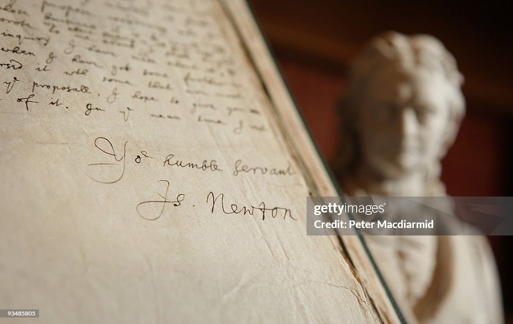 Manuscripts Are Displayed To Celebrate 350 Years Of The Royal Society