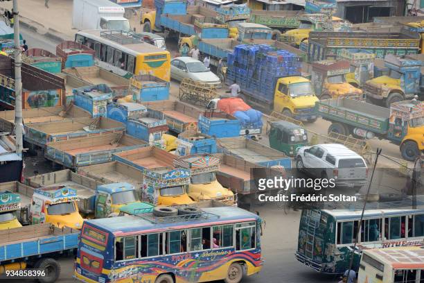 The capital city of Dhaka. Most of the merchandises are transported by sea and discharged in the suburbs of Dhaka, the capital of Bangladesh on June...