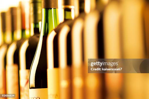 bottles of wine - hard liquor stock pictures, royalty-free photos & images