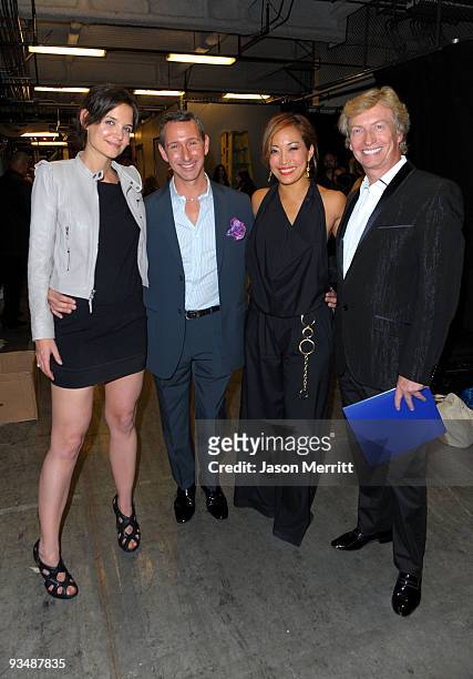 Dizzy Feet Foundation founding members actress Katie Holmes, choreographer Adam Shankman, actress Carrie Ann Inaba and producer Nigel Lythgoe...