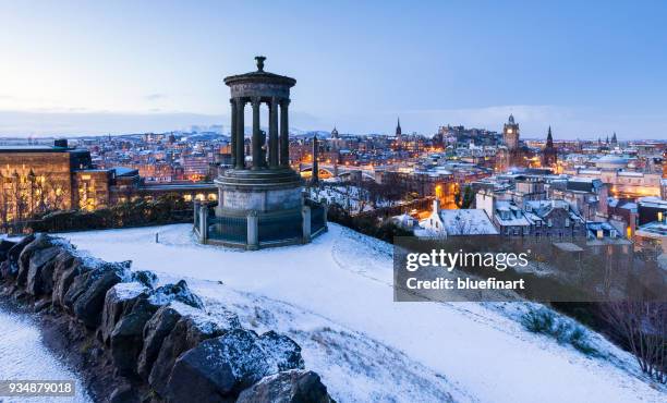 calton hill morning - edinburgh foto e immagini stock