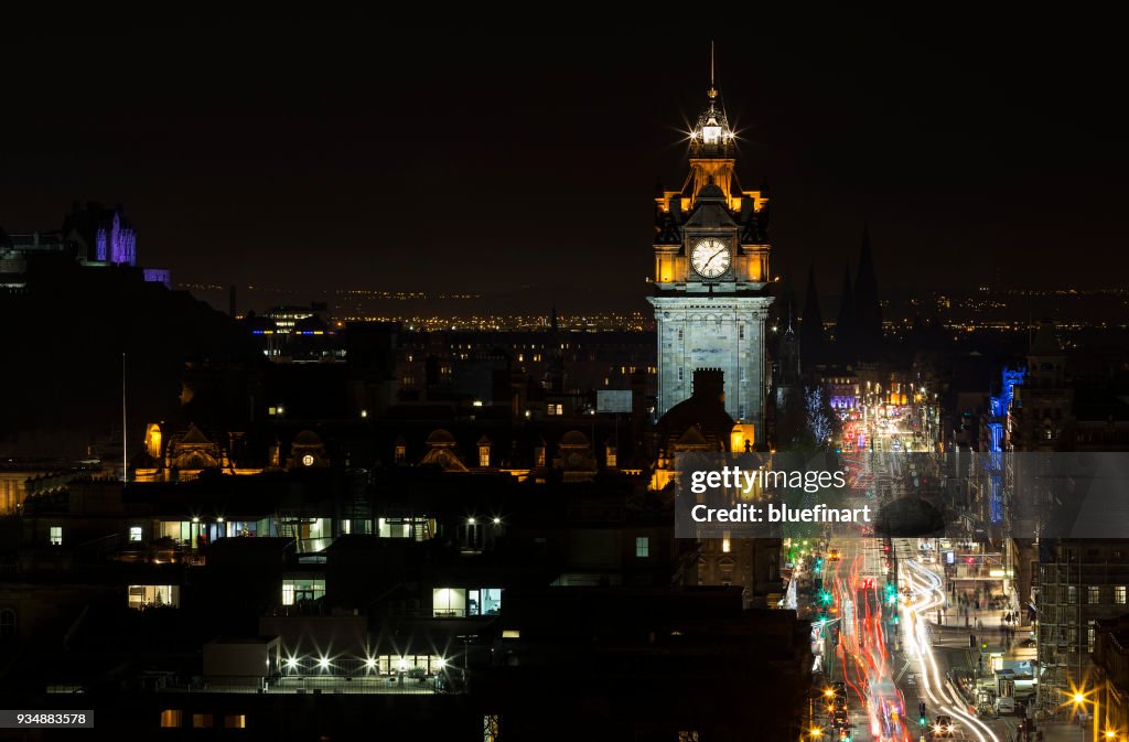 Edinburgh Princes Street at Night