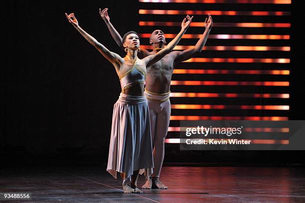 Dancers Ghrai DeVore and Renaldo Gardner perform onstage at the Dizzy Feet Foundation's Inaugural Celebration of Dance at The Kodak Theater on...