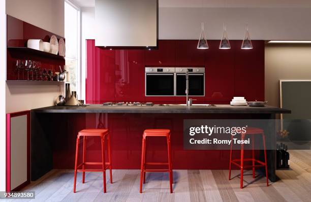 modern kitchen - porto san giorgio stock pictures, royalty-free photos & images