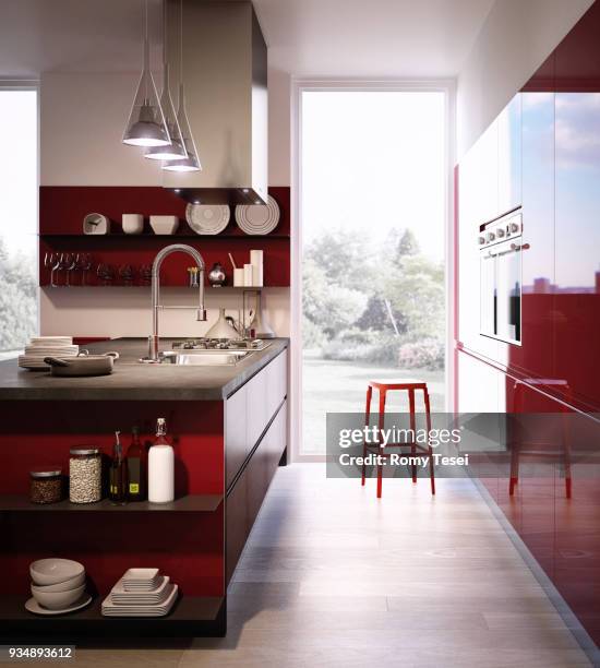 modern kitchen - porto san giorgio stock pictures, royalty-free photos & images