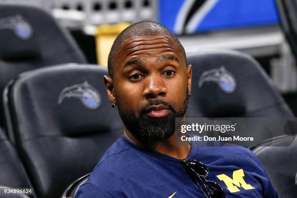 Former NFL Player and ESPN's Sunday NFL Countdown host Charles Woodson before the Orlando Magic host the Cleveland Cavaliers at the Amway Center on...