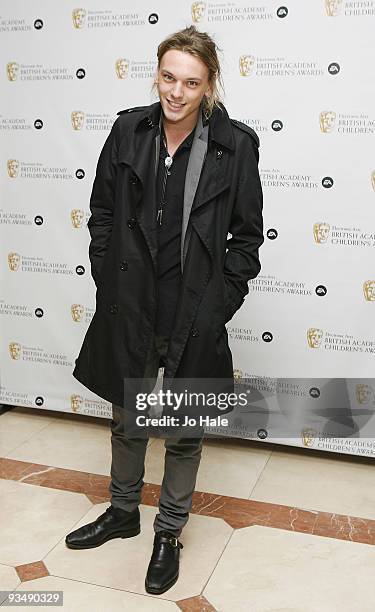 Jamie Campbell Bower arrives at the 'EA British Academy Children's Awards 2009' at The London Hilton on November 29, 2009 in London, England.