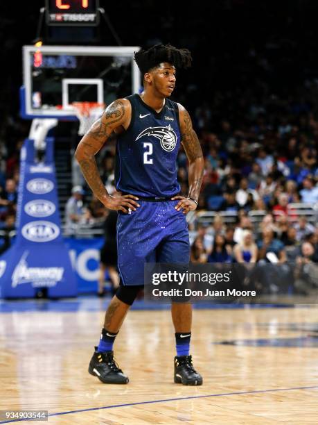 Elfrid Payton of the Orlando Magic during the game against the Cleveland Cavaliers at the Amway Center on February 6, 2018 in Orlando, Florida. The...