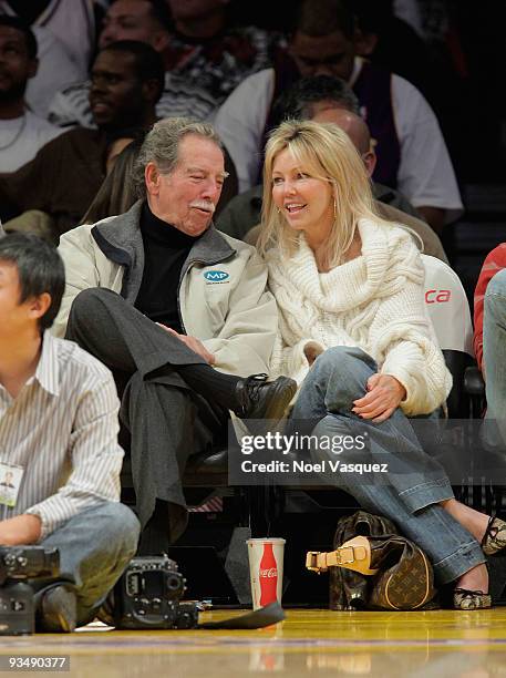 Heather Locklear attends a game between the New Jersey Nets and the Los Angeles Lakers at Staples Center on November 29, 2009 in Los Angeles,...