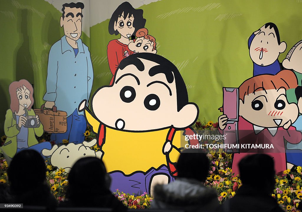 Fans of the popular Japanese anime character Crayon Shin-chan visit a...  News Photo - Getty Images
