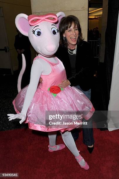 Actress Jane Kaczmarek and Angelina Ballerina arrive at the Dizzy Feet Foundation's Inaugural Celebration of Dance at The Kodak Theater on November...