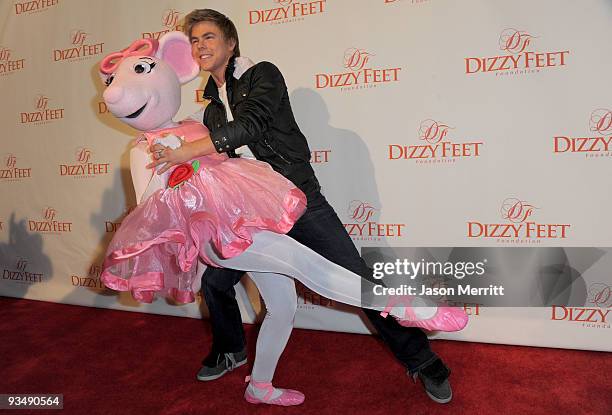 Angelina Ballerina and dancer Derek Hough arrive at the Dizzy Feet Foundation's Inaugural Celebration of Dance at The Kodak Theater on November 29,...