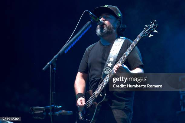 Micky Huidobro of Molotov performs during Day 1 of the Vive Latino 2018 at Foro Sol on March 17, 2018 in Mexico City, Mexico.