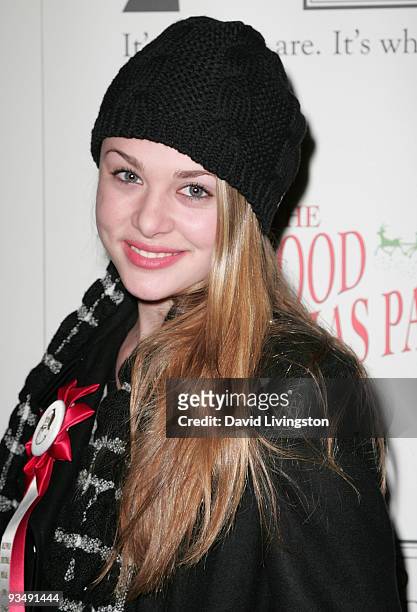 Actress Hayley Erin arrives for the 2009 Hollywood Christmas Parade at The Roosevelt Hotel on November 29, 2009 in Hollywood, California.