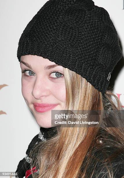 Actress Hayley Erin arrives for the 2009 Hollywood Christmas Parade at The Roosevelt Hotel on November 29, 2009 in Hollywood, California.