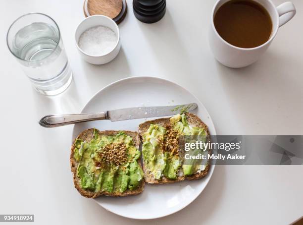 avocado toast - freshers week stock pictures, royalty-free photos & images