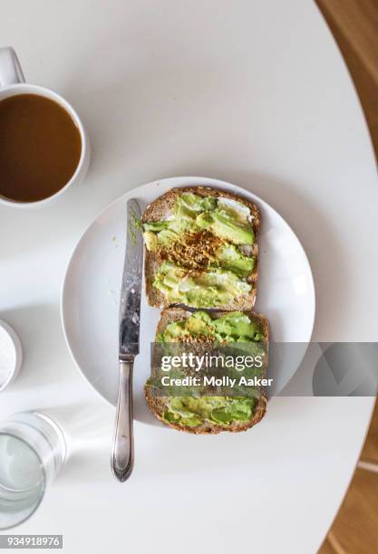 avocado toast - freshers week stock pictures, royalty-free photos & images