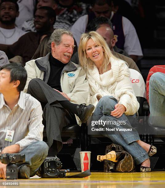 Heather Locklear attends a game between the New Jersey Nets and the Los Angeles Lakers at Staples Center on November 29, 2009 in Los Angeles,...