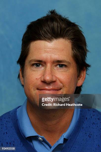 Jason Knutzon of the USA poses for a portrait photo during the second round of the European Tour Qualifying School Final Stage at the PGA Golf de...