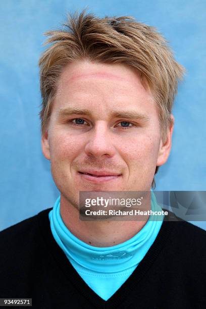 Roope Kakko of Finland poses for a portrait photo during the second round of the European Tour Qualifying School Final Stage at the PGA Golf de...