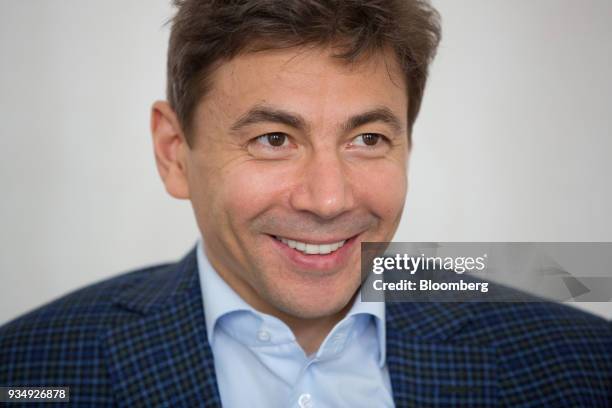 Pavel Grachev, chief executive officer of Polyus PJSC, reacts during an interview in Moscow, Russia, on Wednesday, March 14, 2018. "We are trying to...
