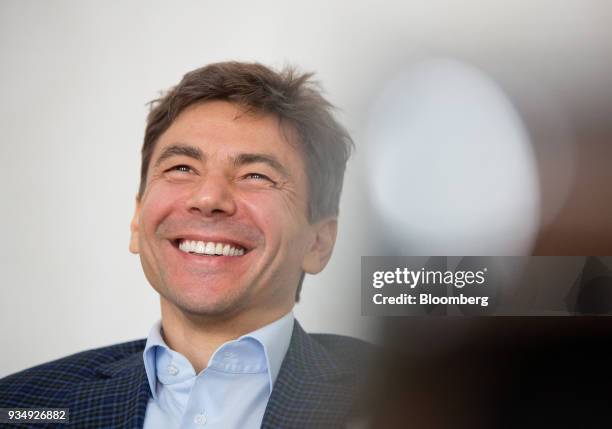 Pavel Grachev, chief executive officer of Polyus PJSC, reacts during an interview in Moscow, Russia, on Wednesday, March 14, 2018. "We are trying to...