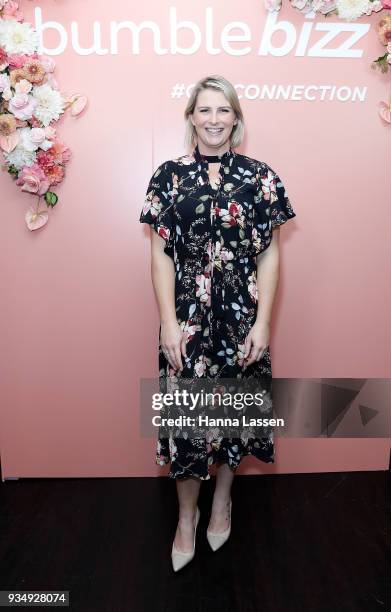 Liesel Jones attends the Bumble Bizz launch on March 20, 2018 in Sydney, Australia.