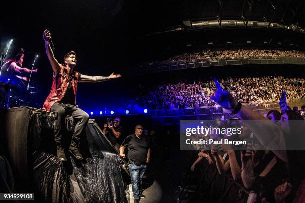 Lead singer Danny O'Donoghue of the The Script performs at the Ziggo Dome on March 15, 2018 in Amsterdam,Netherlands.