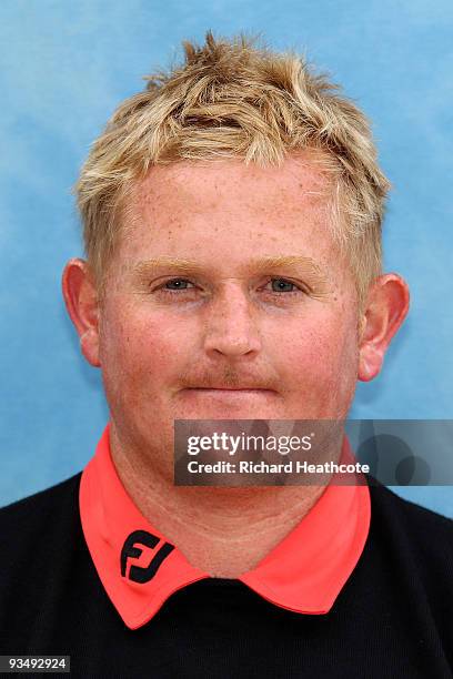 Callum MaCaulay of Scotland poses for a portrait photo during the second round of the European Tour Qualifying School Final Stage at the PGA Golf de...