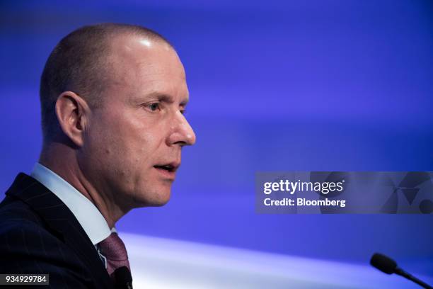 Michael Strobaek, global chief investment officer at Credit Suisse Group AG, speaks during the Credit Suisse Asian Investment Conference in Hong...
