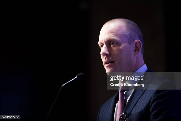 Michael Strobaek, global chief investment officer at Credit Suisse Group AG, speaks during the Credit Suisse Asian Investment Conference in Hong...