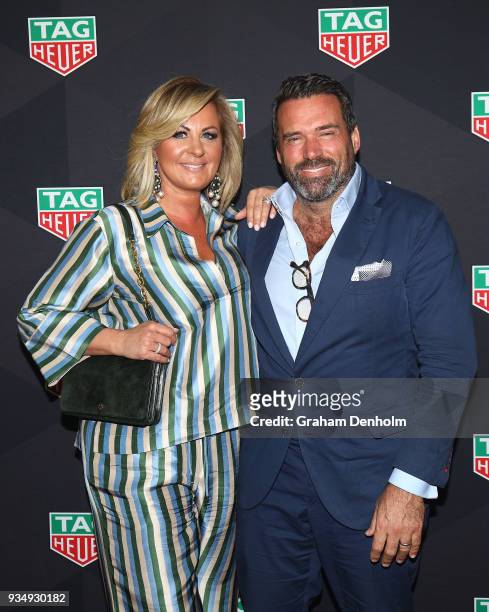 Chyka Keebaugh and Bruce Keebaugh arrive at the TAG Heuer Australia Grand Prix Party at Luminare on March 20, 2018 in Melbourne, Australia.