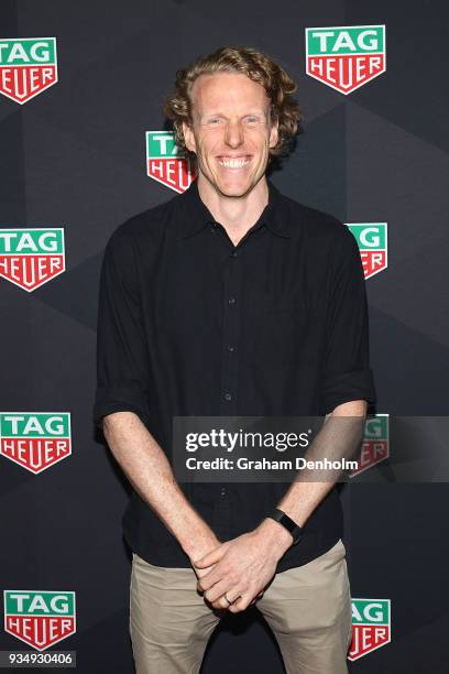 Steve Hooker arrives at the TAG Heuer Australia Grand Prix Party at Luminare on March 20, 2018 in Melbourne, Australia.