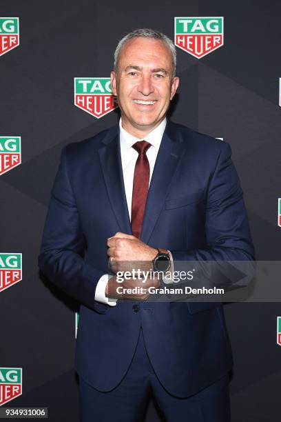 Merk Beretta arrives at the TAG Heuer Australia Grand Prix Party at Luminare on March 20, 2018 in Melbourne, Australia.