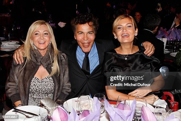 Monika Bacardi, Prince Igor Bogdanoff and Lola Karimova attend the dinner to celebrate the 25th anniversary of AIDS International at Les Beaux-Arts...